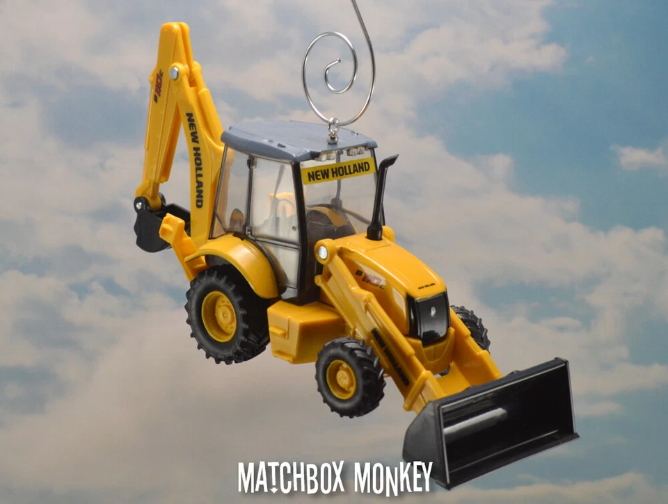 Custom New Holland B110C Front Loader Backhoe Christmas Ornament Deere CAT Deere - Image 3 of 4