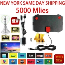 5000 Miles Range TV Antenna Digital HD Antena Indoor HDTV 1080P 4K 13ft Cable