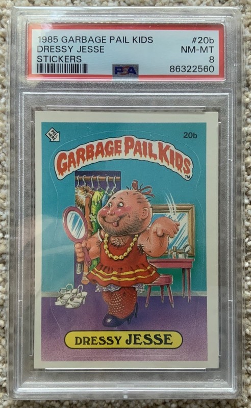 1985 Topps OS1 Garbage Pail Kids 1st Series 1 DRESSY JESSE 20b Matte Card PSA 8