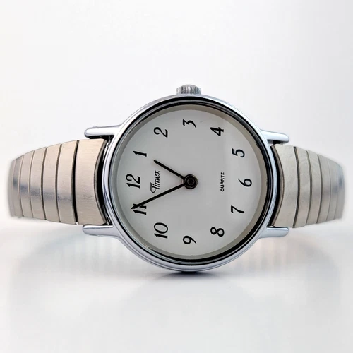 Ladies Vintage Timex BA Cell Battery, Silver-Toned Tested and Working, 1990 23mm