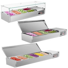ROVSUN 47"-59" Refrigerated Condiment Prep Station Sandwich/Salad Prep Table