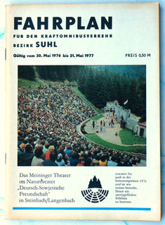 Fahrplan Kraftomnibusverkehr Bezirk Suhl 1976/77 Übersichtskarte Berichtigung