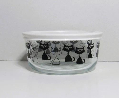 Pyrex HALLOWEEN Storage Bowl MCM Cats 4 Cup - Spooky Halloween