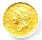 1849 Liberty Gold Dollar Open Wreath G$1 Coin - Certified ANACS AU55 Details
