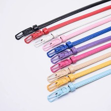 Faux Leather Belt 1.2cm Super Slim Candy Color Girls Casual Dress Waist Belts