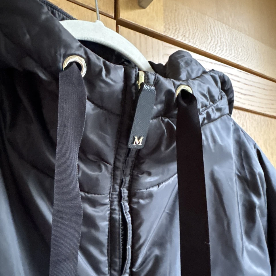 Max Mara The Cube Black Hooded Jacket 2529486024GREENH 42 Waterproof Cameluxe - Image 3 of 4