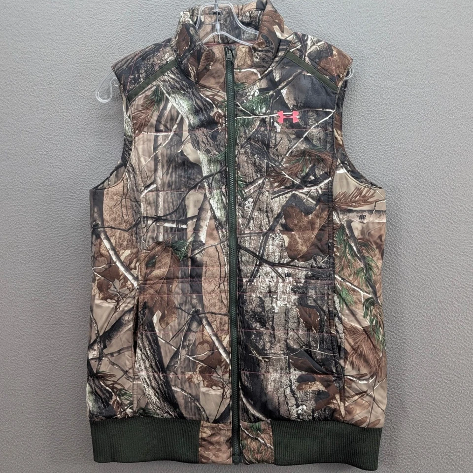Chaleco Under Armour Camuflaje Realtree Para Hombre Talla Mediana Forrado de Vellón Exterior Caza Foto 2 de 4