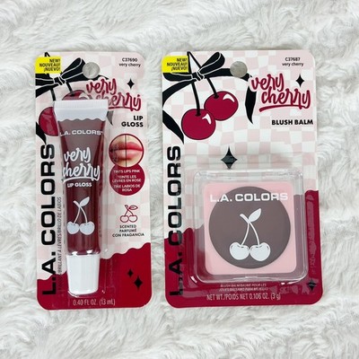 L.A. Colors Very Cherry Lip Gloss And Blush Balm Set Summer Scented