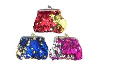Reversible Sequin Clip Purse - Sparkling Wallet with Retro Closure