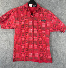 Rocky Mountain Western Shirt Womens S Red Aztec Short Sleeve USA Made Vintage