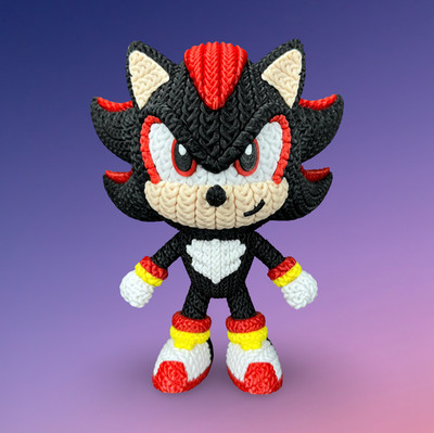 Shadow aus Sonic The Hedgehog (Whale3DStudio Model) 3D Druck gestricktes Muster