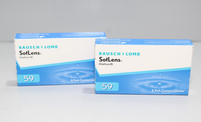 2x Bausch + Lomb SofLens 59 Monatslinsen, sphärische Kontaktlinsen, weich, 6 St.