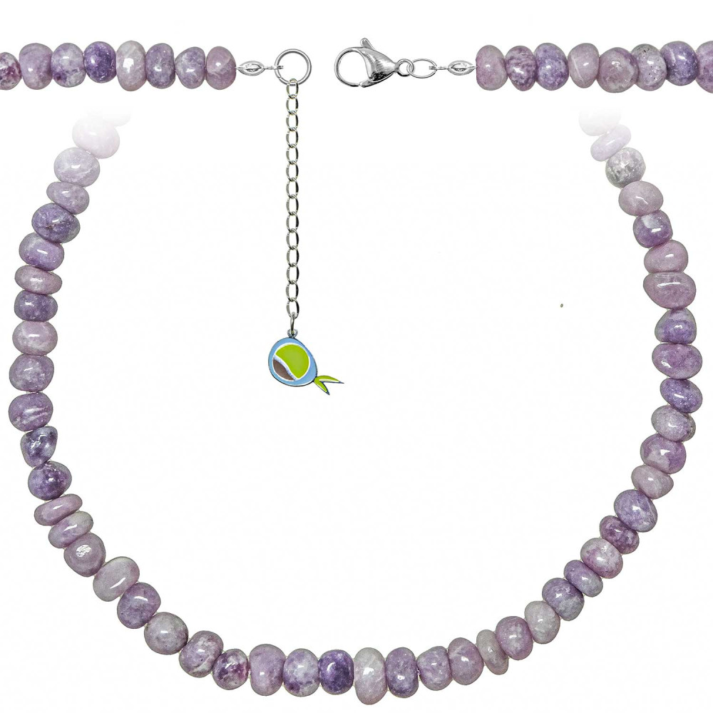 Collier en lépidolite à porter au bureau ou durant vos séances de yoga