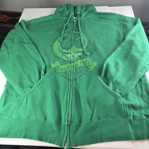 Grateful Dead Boston 1977 Shamrock Full Zip Hoodie Green Size Large