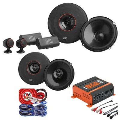 4 Pcs JBL Club 64CTP & 64 Speakers + STX 1200W Amp & Gravity Wiring Kit