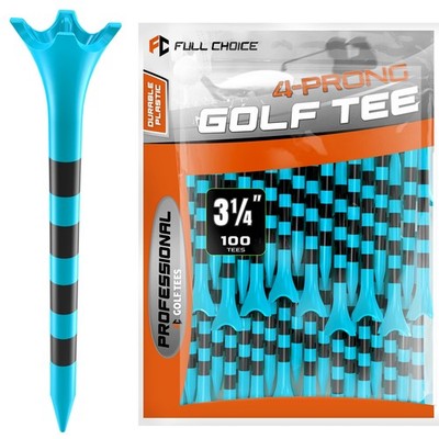 Full Choice100 Pack 3-1/4'' Plastic Golf Tees, Enhanced Durability & Stability...