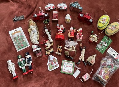 Huge Lot of Miscellaneous Christmas/Holiday Ornaments Different Shapes & Colors