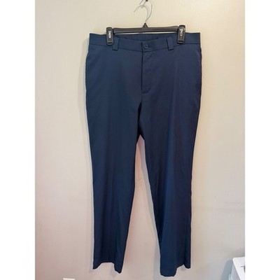 Slazenger Mens Navy Blue Golf Pants Flat Front Stretch Performance W34 L34