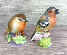 pair ROYAL WORCESTER bird s  chaffinch No. 3240 robin 3197 BONE CHINA
