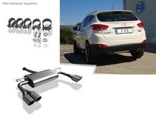  Edelstahl Duplex Sportauspuff für Hyundai ix35 je 2x80mm rund gerollt schräg