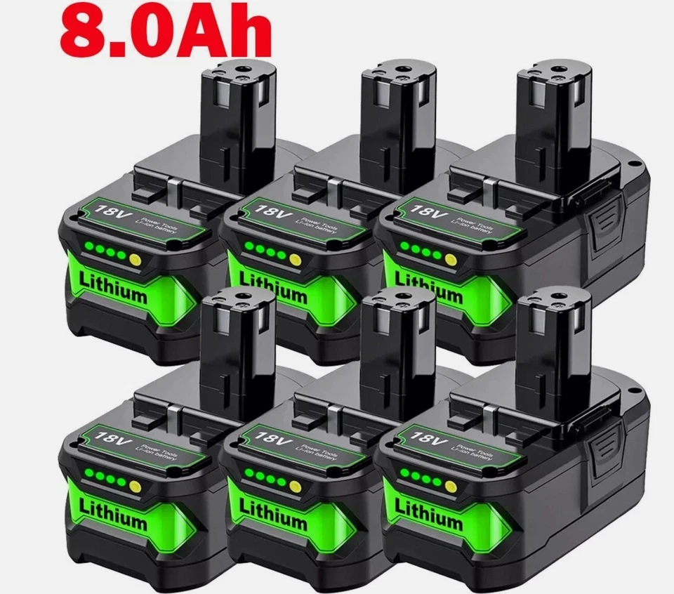 PACK 8.0Ah 18V Lithium-Ion For RYOBI P108 P107 One Plus High Capacity Battery - Image 2 of 4