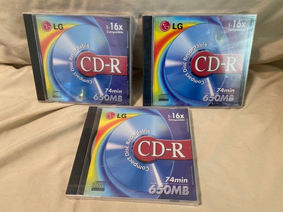#ad LG 16x CD R 74min 650 MB 3 Disk Lot New Sealed $9.99