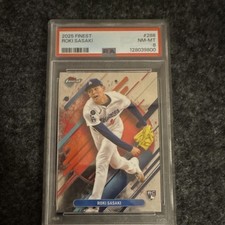 Topps 2025 Finest Roki Sasaki #288 Rookie Los Angeles Dodgers PSA 8