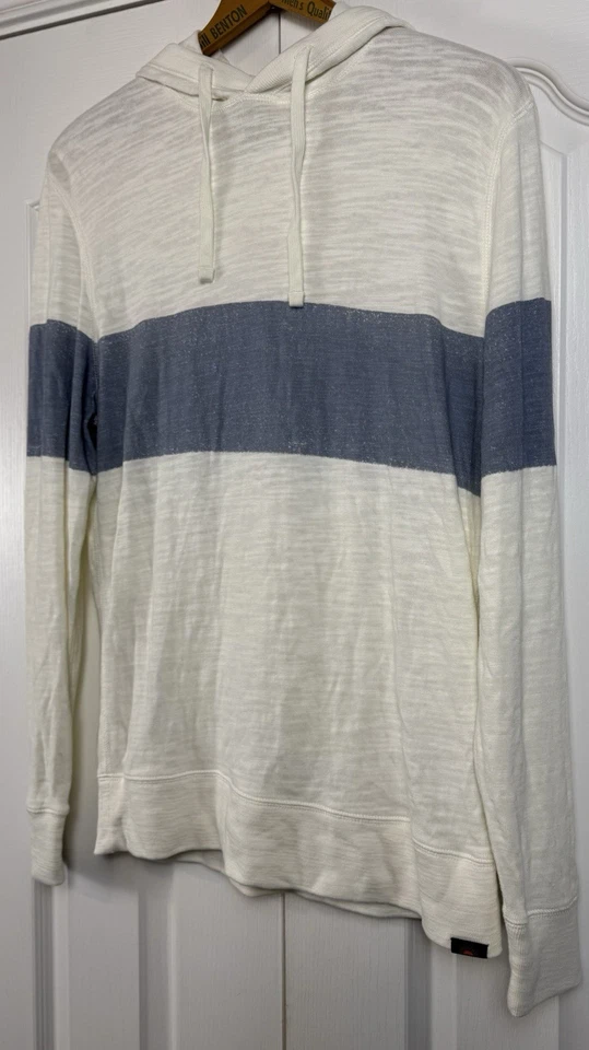 Faherty Para Hombres Algodón Orgánico Lavado al Sol Blanco Slub Sudadera con Capucha Ocean Sunrise Talla M Nueva Sin Etiquetas Foto 3 de 4