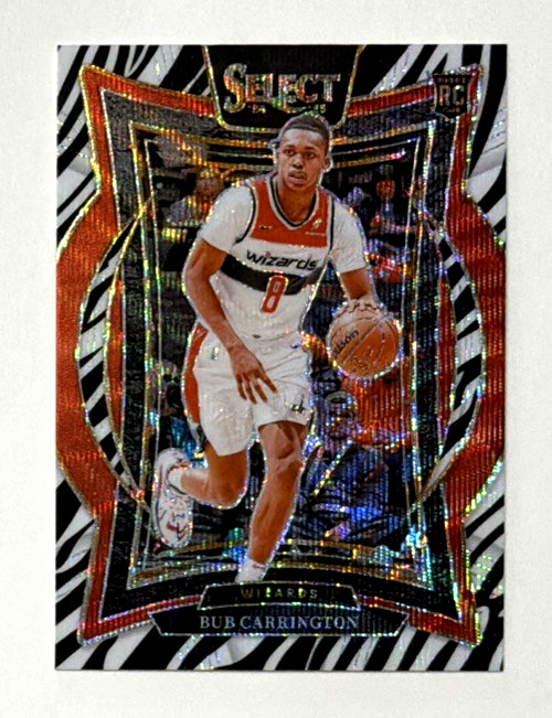 2024 PANINI SELECT BUB CARRINGTON ROOKIE CARD RC CONCOURSE ZEBRA PRIZM