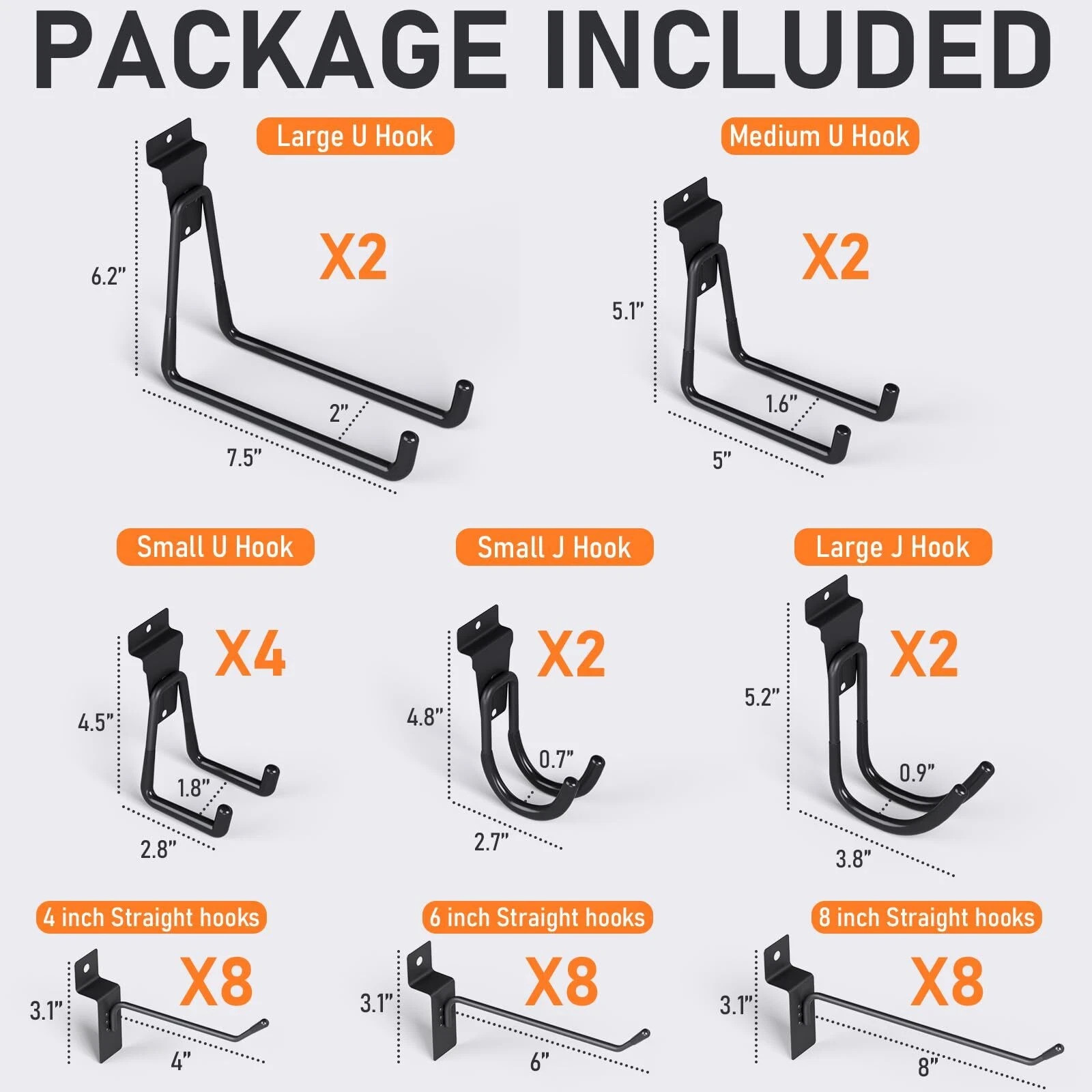 36 Pack Heavy Duty Slatwall Hooks Black Slatwall Panel Accessories Assortment...