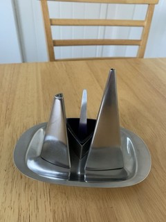 VINTAGE BRAMAN SHEFFIELD STAINLESS STEEL CONDIMENT SET SALT PEPPER MUSTARD CRUET