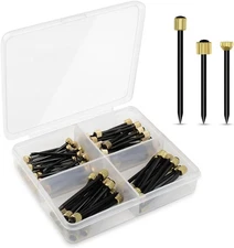 90 Pcs Picture Hanging Nails – Steel Pins with Brass Heads, 3 Sizes, Black