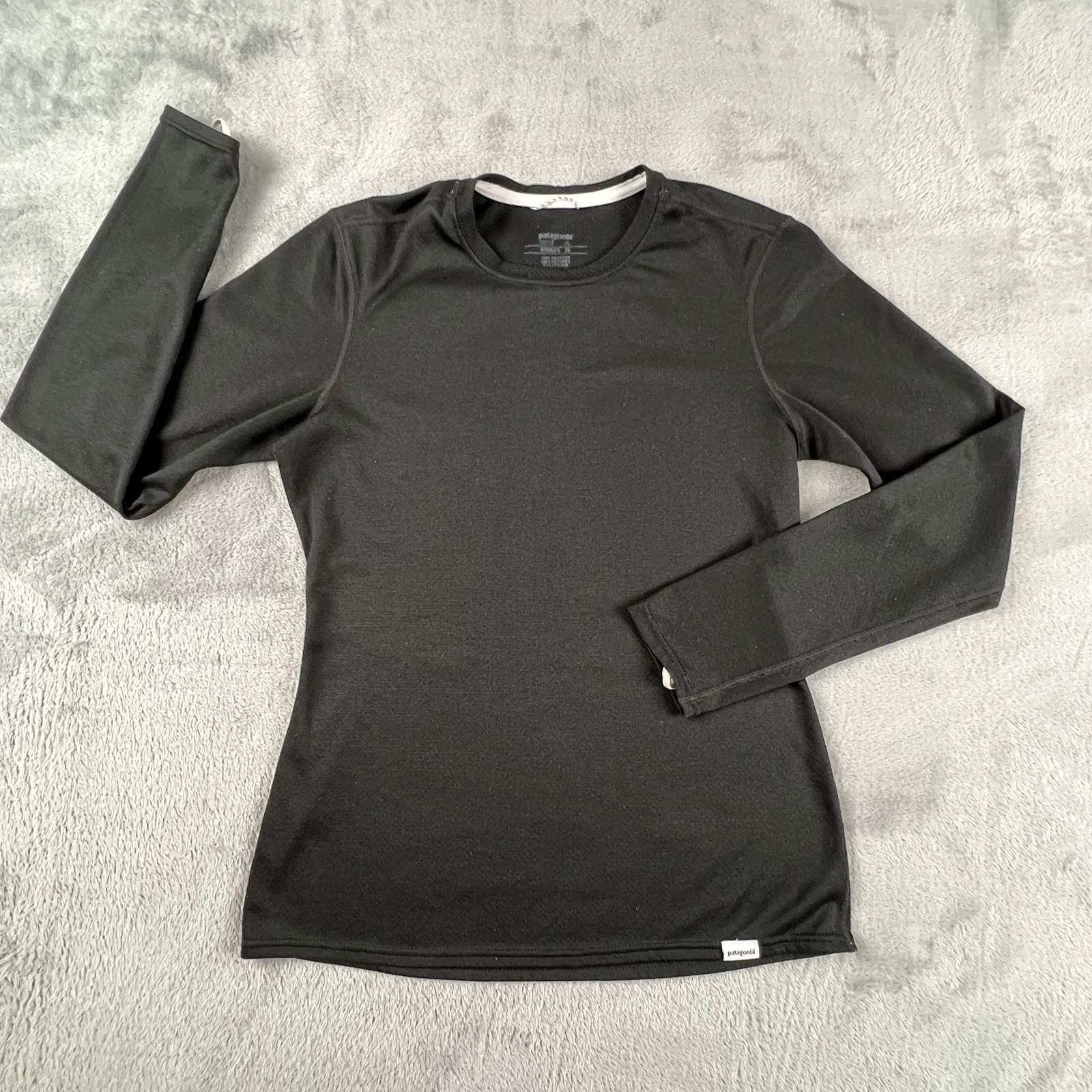 Patagonia Shirt Womens XS Black Long Sleeve Base Layer Running Athletic Hiking