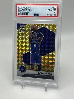 2020 Panini Mosaic De'Aaron Fox #168 True Gold Mosaic /10 PSA 10 SPURS KINGS