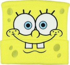 Nickelodeon Spongebob Squarepants Cuffed Beanie Embroidered Winter Hat Cap