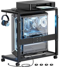 PC Tower Stand - Adjustable Computer Tower Stand with Charging Station CPU