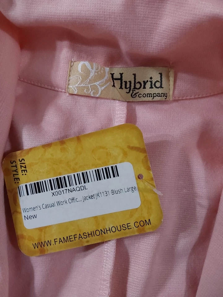 *NUEVO CON ETIQUETAS* Blazer Para Mujer Hybrid & Company L Rubor Informal Trabajo Un Botón #27y67 Foto 2 de 2