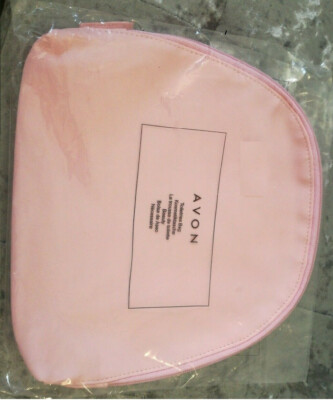Vintage AVON Sky Pink Semi-circle Case Cosmetic Make-up Bag - Brand New & Sealed