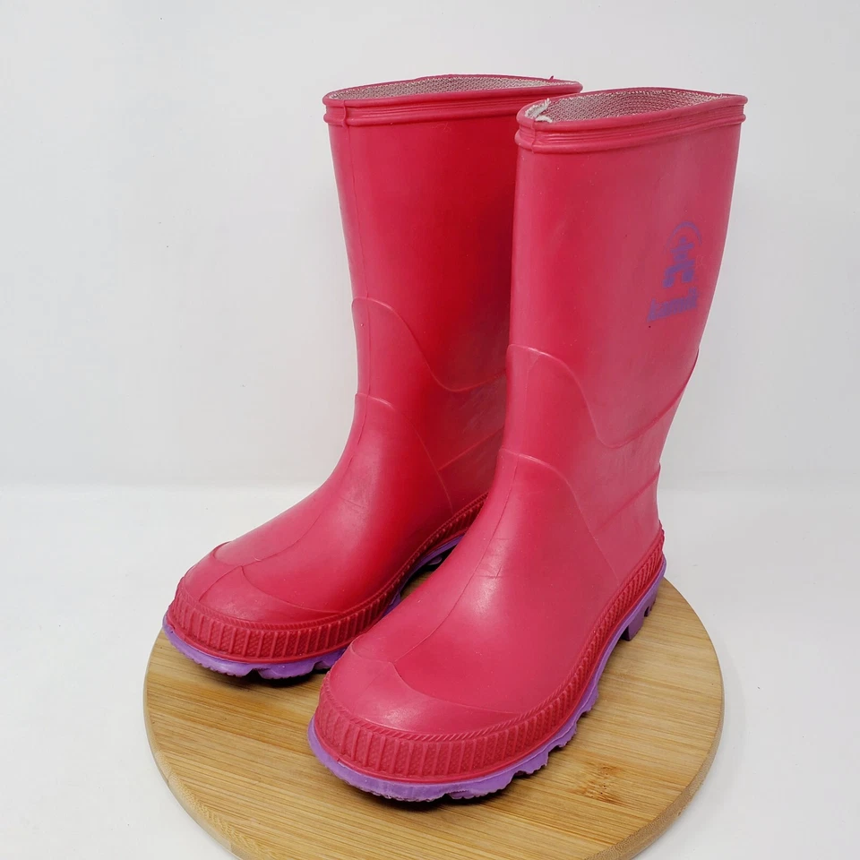 Kamik Niños 13 Botas de Lluvia Rosa Púrpura Pull On Zapatos Impermeables Foto 2 de 4