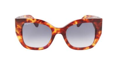 Salvatore Ferragamo Tortoise Sunglasses with SF Logo at Temples. Ferragamo Women Tortoise Oversize Oval w/ Gancio Temples  main image 3