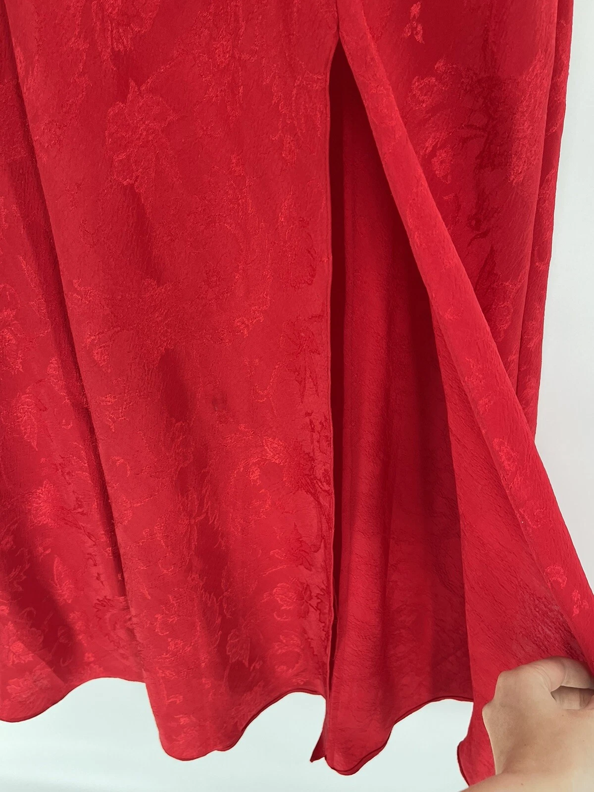 UNDERCOVER Abito Lingerie Lungo Rosso Victoria’s Secret Vintage Nuovo con etichette Taglia Large