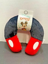 NWT Mickey Mouse Neck Roll Pals Travel Pillow Disney Baby RED BLACK WHITE