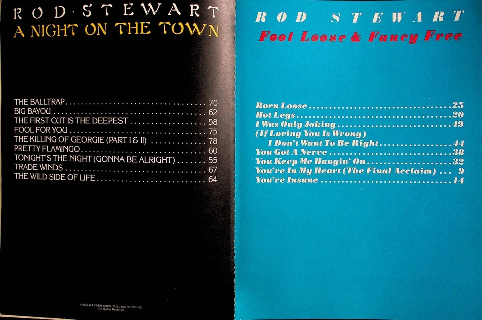 Rod Stewart Foot Loose & Fancy Free Night On Guitar Piano Sheet Music Songbook - Image 2 of 4