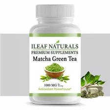 iLeafNaturals Matcha Green Tea – Ceremonial Grade 1000 MG - 60 Veggie Capsules