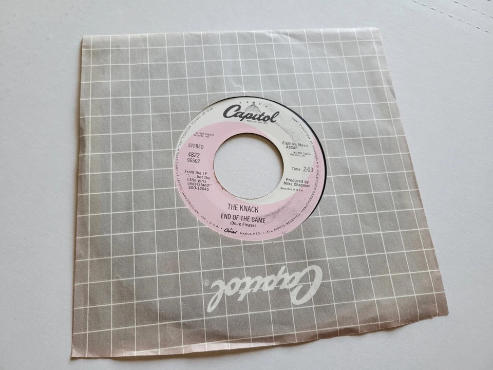THE KNACK - Baby Talks Dirty / End of the Game 1980 POWER POP New Wave 7" NM- - Image 2 of 2