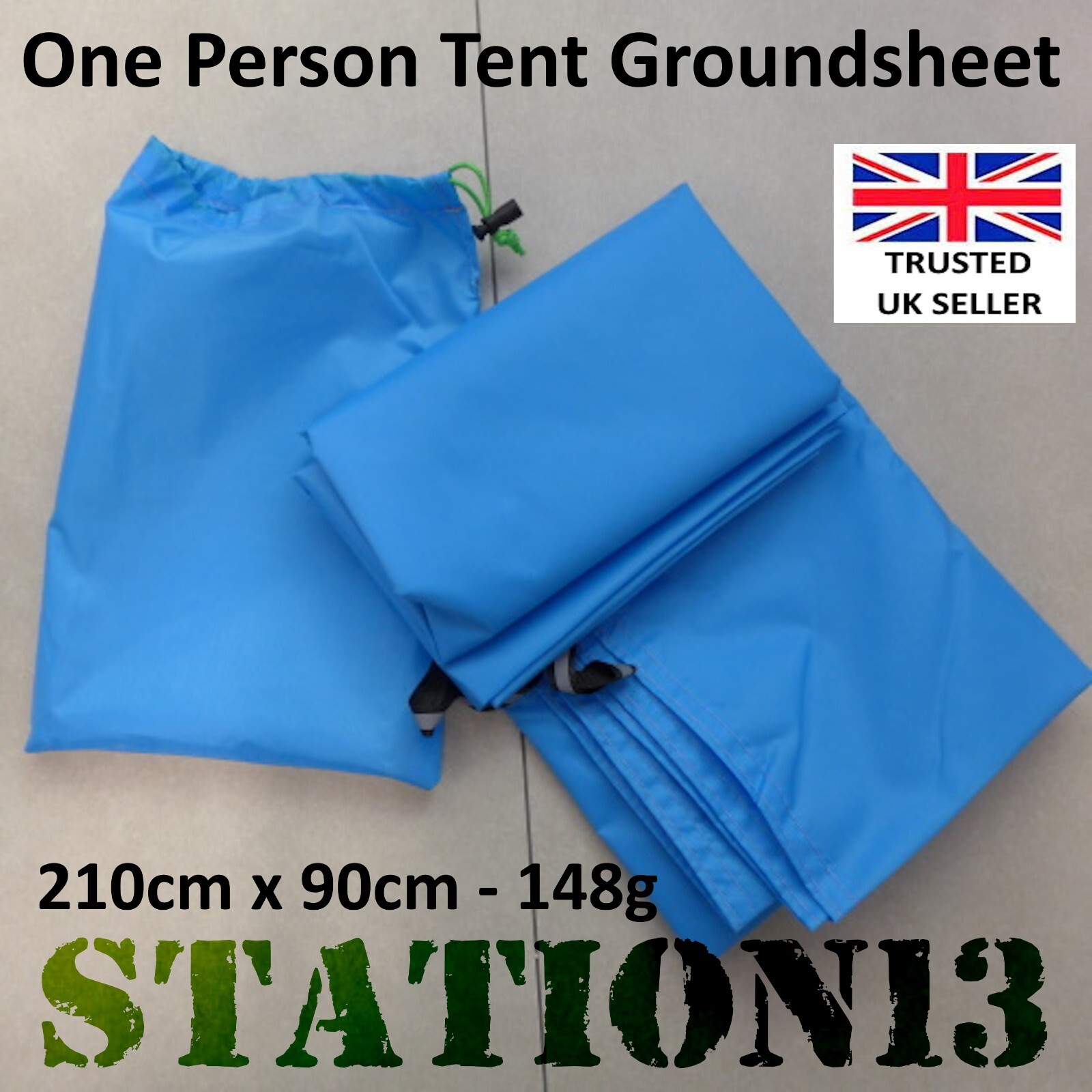 Lightweight 1 Person Tent Groundsheet - Camping - 210cm x 90cm, 148g ...