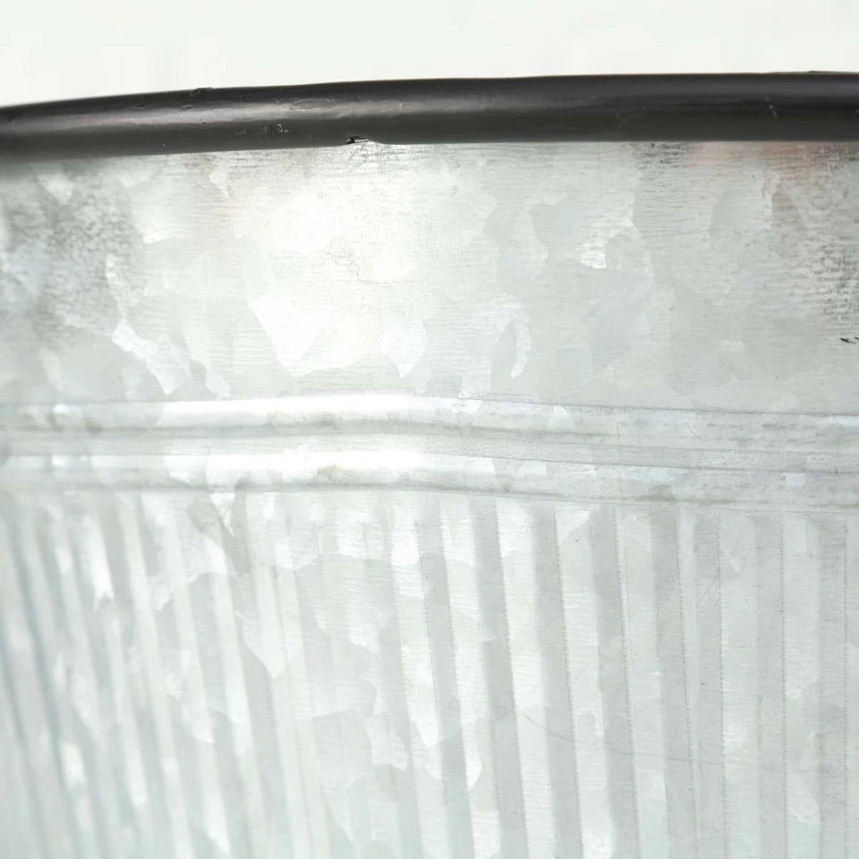 Deko Pflanzeimer Cottage Metall Zink Pflanztopf Blumentopf Eimer 39 cm breit - Bild 2 von 3