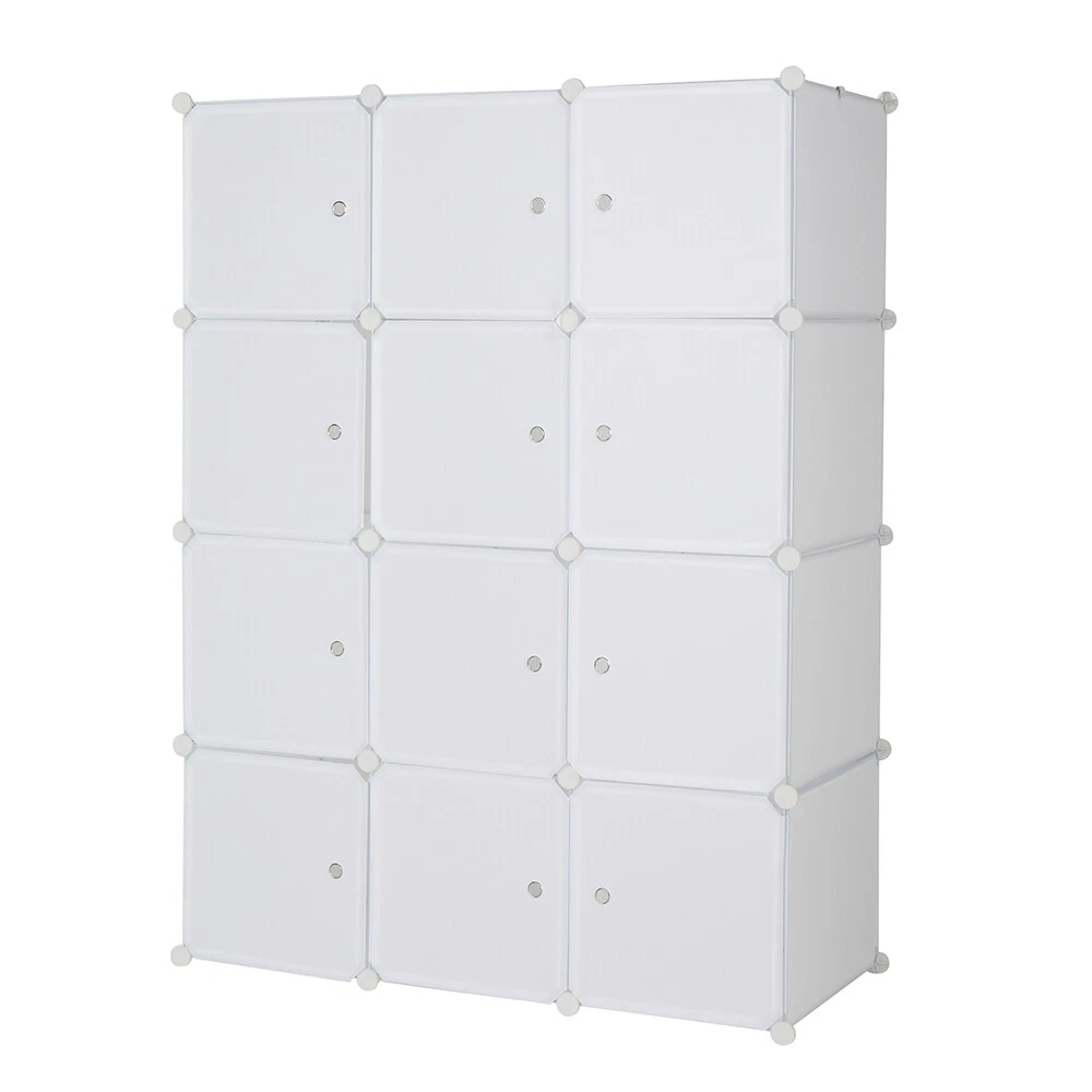 12Cube Organizer Stackable Plastic Cube Storage Shelves and Hanging Rod Standard 12Cube Organizer Stackable Plastic Cube Storage Shelves and Hanging Rod Standard