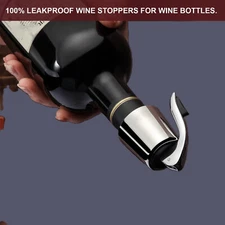 Wine,Beverage Preserver Stoppers Pack of 2, Stainless Steel Reusable Sealer Lock