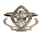 GIA certified 14k white gold 1.17ct marquise diamond engagement ring 4.1g halo 7 — photo 1